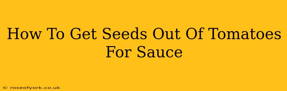 How To Get Seeds Out Of Tomatoes For Sauce