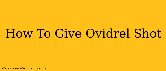 How To Give Ovidrel Shot