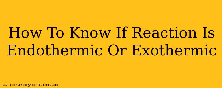 How To Know If Reaction Is Endothermic Or Exothermic