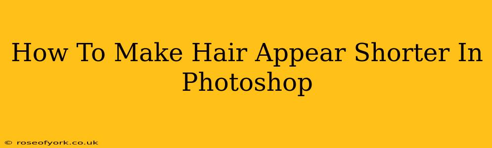 How To Make Hair Appear Shorter In Photoshop