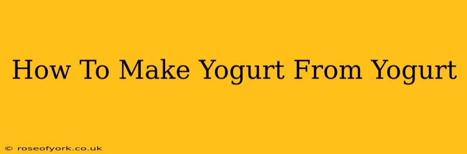 How To Make Yogurt From Yogurt