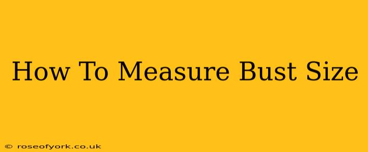 How To Measure Bust Size