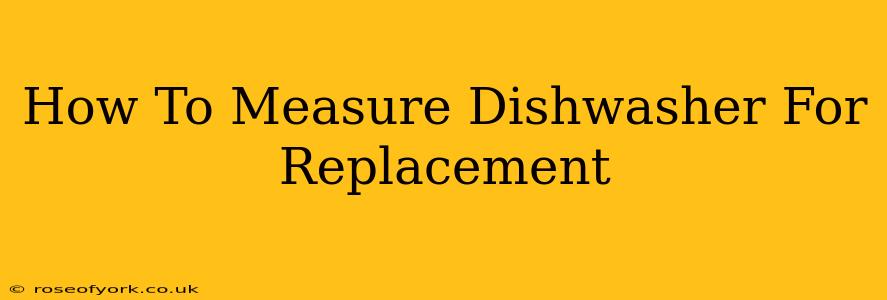 How To Measure Dishwasher For Replacement