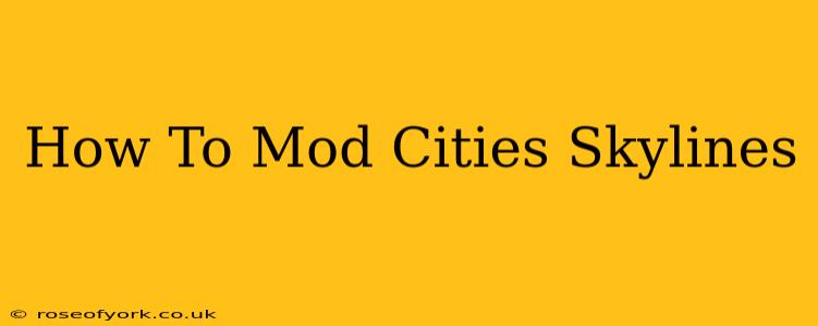 How To Mod Cities Skylines