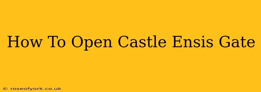 How To Open Castle Ensis Gate