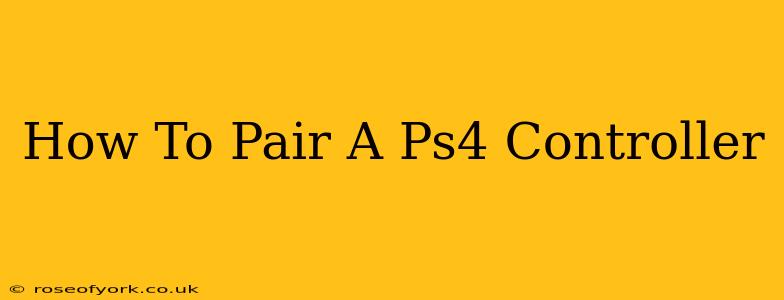 How To Pair A Ps4 Controller