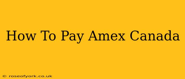 How To Pay Amex Canada