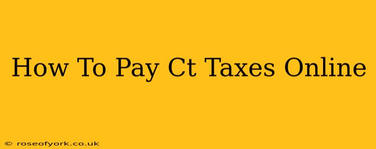 How To Pay Ct Taxes Online