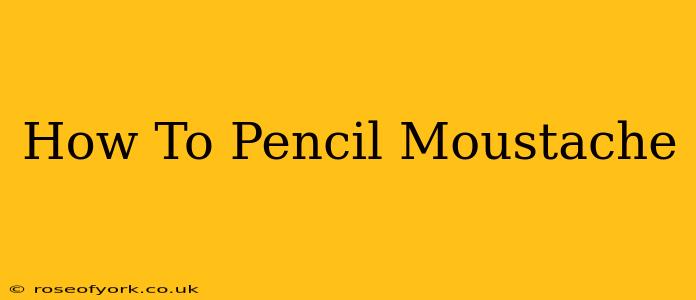 How To Pencil Moustache