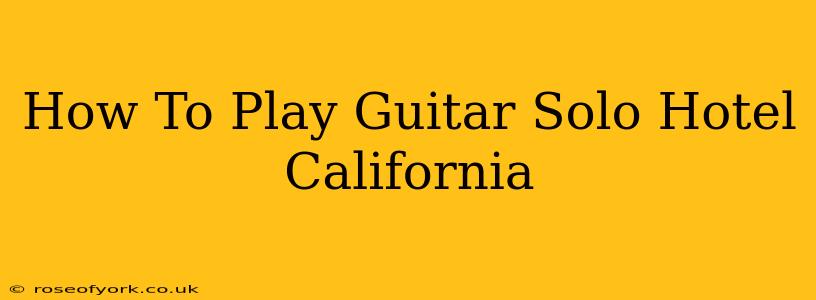 How To Play Guitar Solo Hotel California