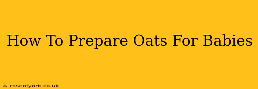 How To Prepare Oats For Babies