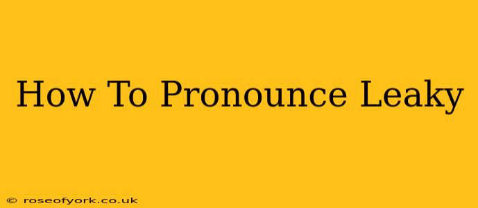 How To Pronounce Leaky