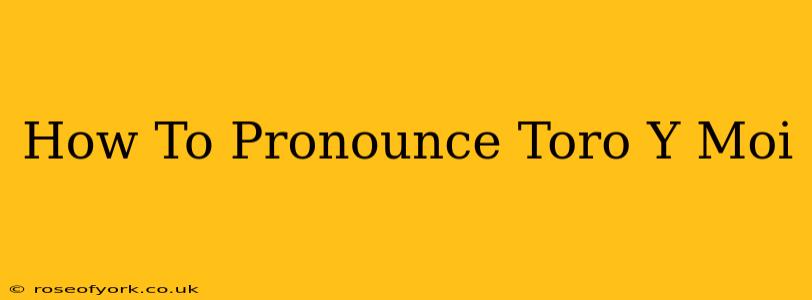 How To Pronounce Toro Y Moi