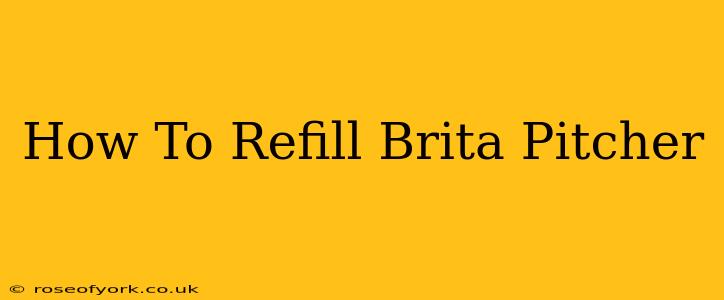 How To Refill Brita Pitcher