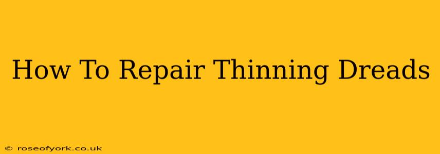 How To Repair Thinning Dreads