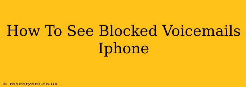 How To See Blocked Voicemails Iphone