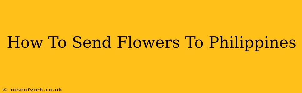 How To Send Flowers To Philippines