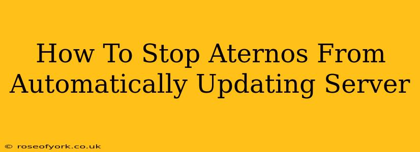 How To Stop Aternos From Automatically Updating Server