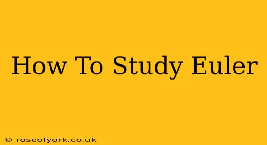 How To Study Euler