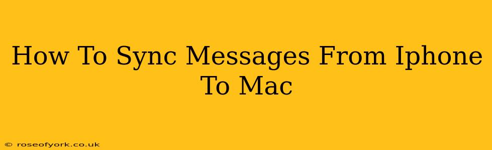 How To Sync Messages From Iphone To Mac