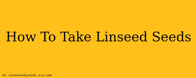 How To Take Linseed Seeds