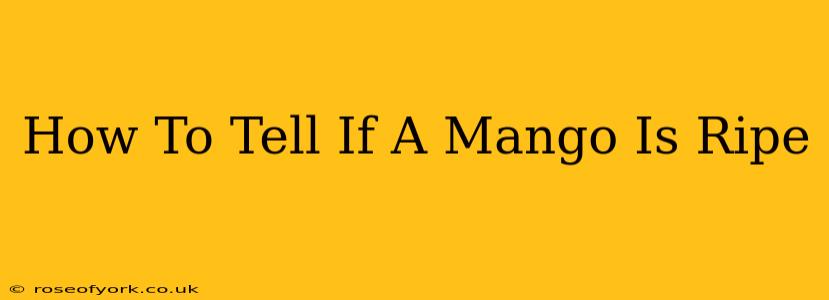 How To Tell If A Mango Is Ripe