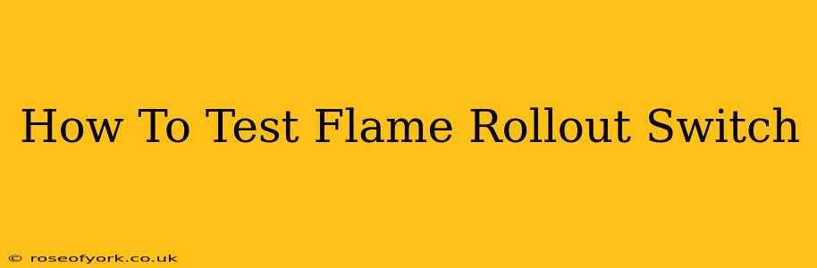 How To Test Flame Rollout Switch