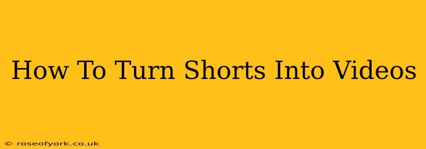 How To Turn Shorts Into Videos