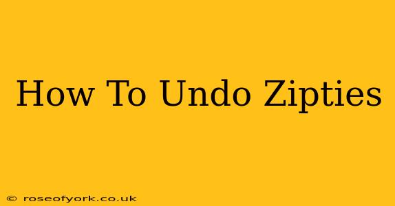 How To Undo Zipties