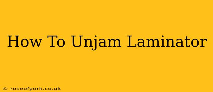 How To Unjam Laminator