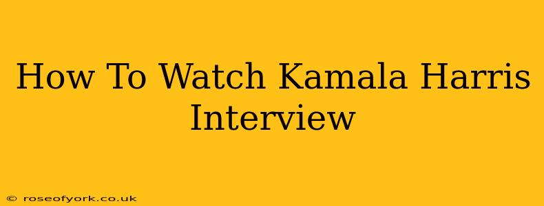 How To Watch Kamala Harris Interview