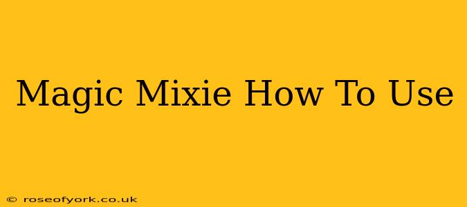 Magic Mixie How To Use